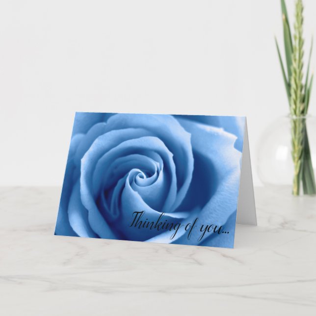Carte Pense à toi Rose Bleue (Devant)