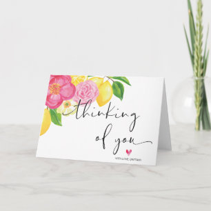 Carte Pensée florale rose de vous encourager la sympathi