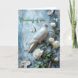 Carte Pensées pour vous - Colombe de condoléances