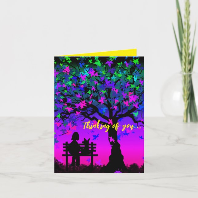 Carte Pensées Pour Vous Coucher De Soleil Avec Chi (Devant)