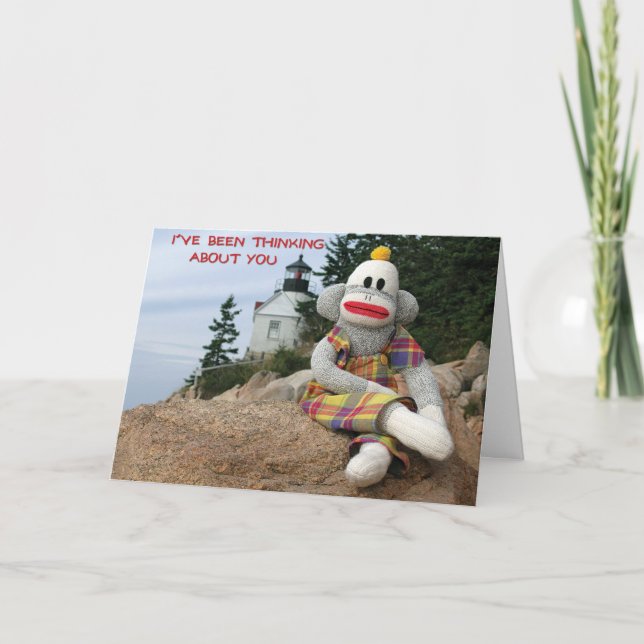 Carte Penser à l'amitié singe (Devant)