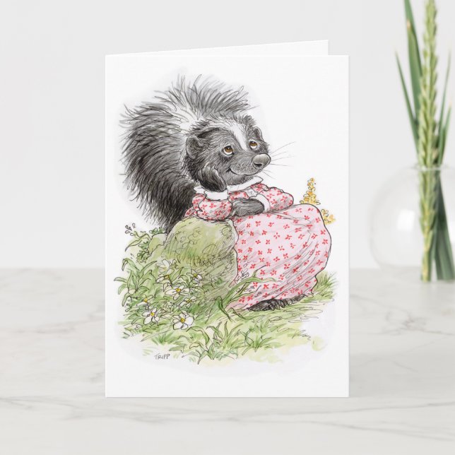 Carte "Penser à l'ouf" Dreamy Skunk Greeting Card (Devant)