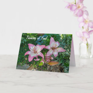 Carte Penser à toi Pink Lily