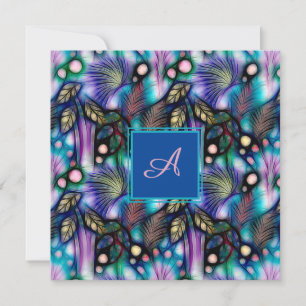Carte Penser à votre aquarelle Abstraite Floral Custom