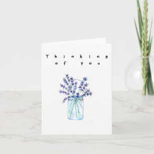 Carte Penser à votre aquarelle fleur de lylac