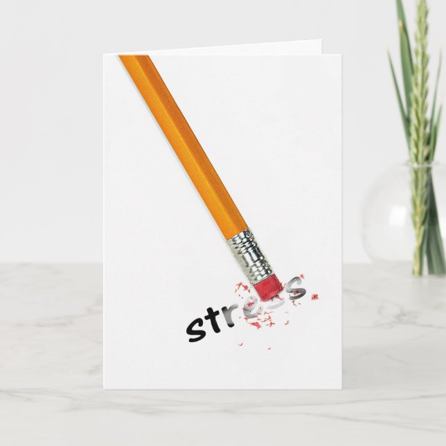 Carte Penser à votre gomme de stress (Devant)