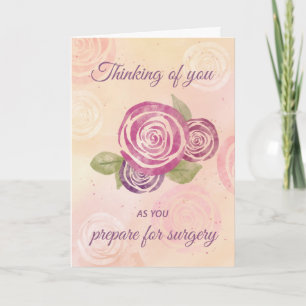 Carte Penser à vous avant Rose de chirurgie