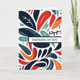 Carte "Penser à vous" avec message de coeur