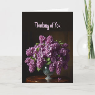 Carte Penser à vous Beaux Lilac Sprays de Fleurs