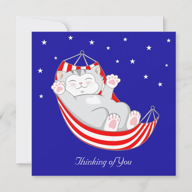 Carte Penser à vous chat Kitty avec les coeurs dans Hamm (Devant)