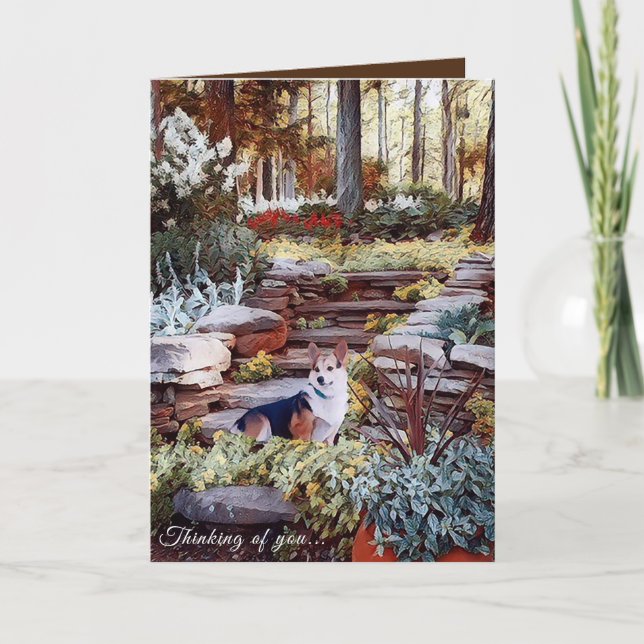 Carte Penser à vous Corgi (Devant)