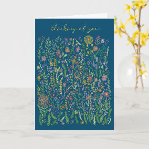 Carte Penser à vous Fleurs Champs Pré Floral