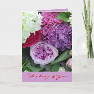 Carte Penser à vous Jolies fleurs de bouquet floral