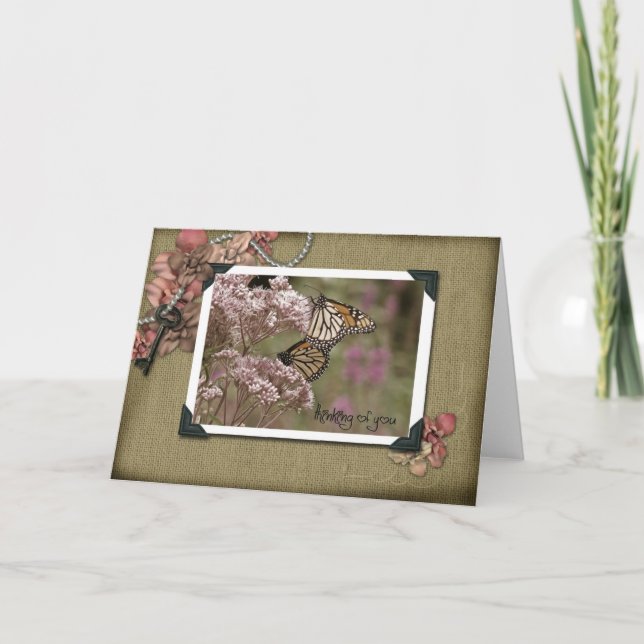 Carte Penser à vous les monarques (Devant)