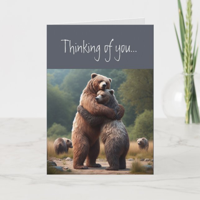 Carte Penser à vous Merveilleux câlins ours animal (Devant)