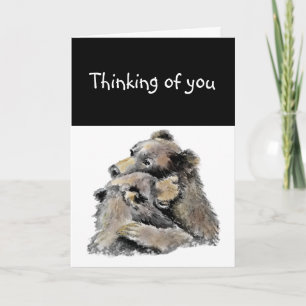 Carte Penser à vous, Ours Hug Animal Quelqu'un se soucie