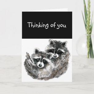 Carte Penser à vous Raccoon Animal Quelqu'un s'occupe