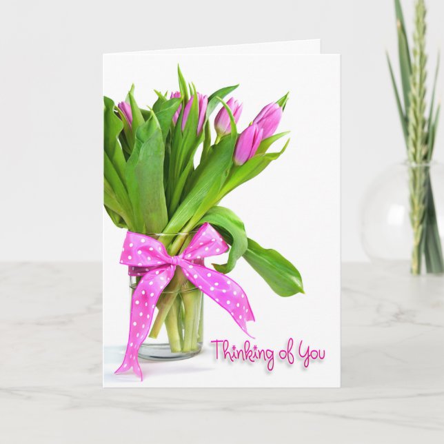 Carte Penser aux tulipes roses (Devant)