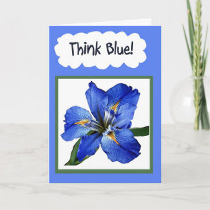Carte Pensez à Blue Friendship Friend Penser à votre car
