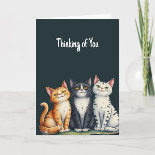 Carte Pensez à vous mignon petit chat chatons