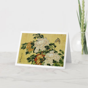 Carte Peonies et papillon