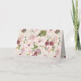 Carte Peonies Mauve et Blush Floral Stationery Card