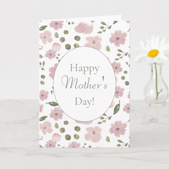 Carte Peonies roses modernes Bonne fête des mères ! Cart (Petite plante)