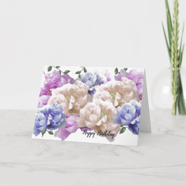 Carte Peony Anniversaire Voeux (Devant)