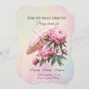 Carte Peony Best Friend Anniversaire