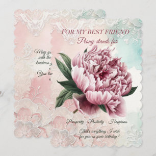 Carte Peony Best Friend Anniversaire