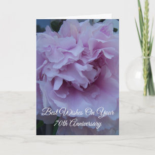Carte Peony Flower Personnalisé 70e anniversaire de Mari