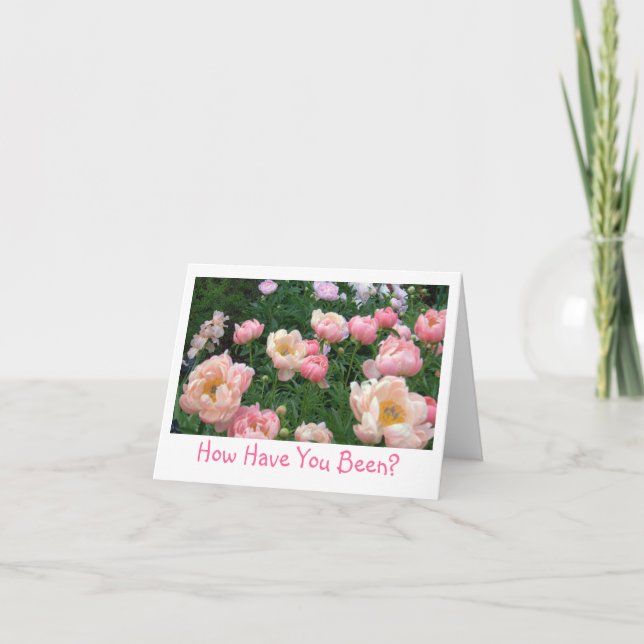 CARTE PEONY GARDEN, "COMMENT ÊTES-VOUS ÉTÉ ?" (PHOTOG) (Devant)