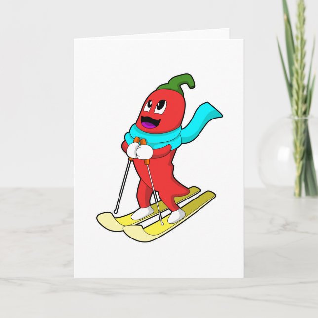 Carte Pepper en Skier avec Ski (Devant)