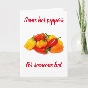 CARTE **PEPPERS CHAUDS POUR UN ANNIVERSAIRE CHAUD ET DOU