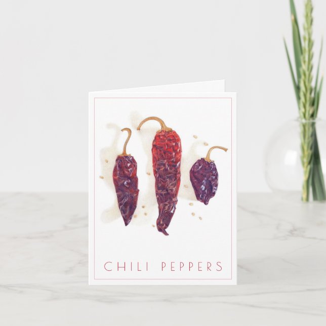Carte PEPPERS CHILI Note Card + Texte (Devant)