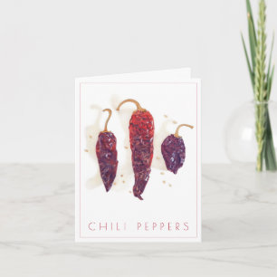 Carte PEPPERS CHILI Note Card + Texte