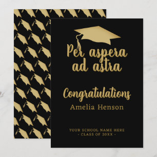 Carte Per aspera ad astra Latin Félicitations Casquette 