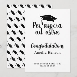 Carte Per aspera ad astra Latin Félicitations Casquette 