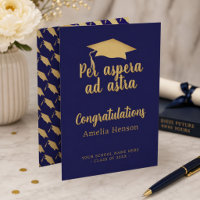 Per aspera ad astra Latin Félicitations Diplôme Ca