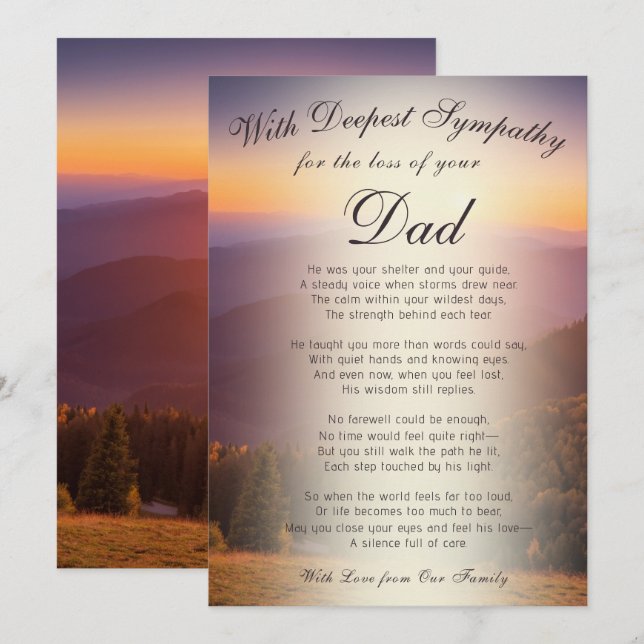 Carte Perdre un souvenir papa (Devant / Derrière)