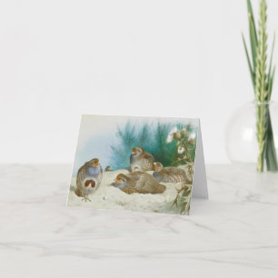 Carte perdrix anglaise avec gorges et chardons, Art