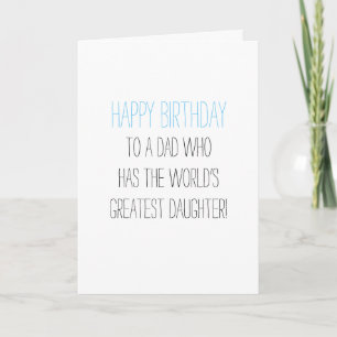 Carte Père d'anniversaire humoristique de la fille