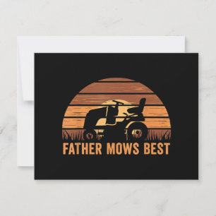Carte Père Mows Meilleur soin de pelouse Papa Mowing Gar