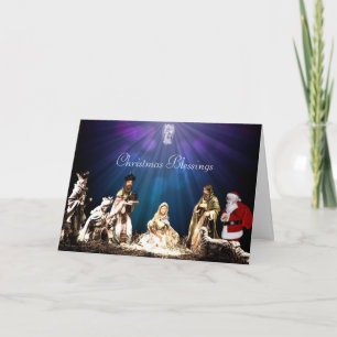 Carte père Noël à la Nativité