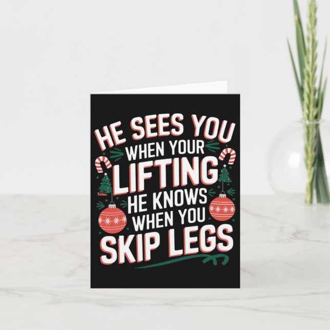 Carte Père Noël adore la journée des jambes Fitness de N (Devant)