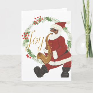 Carte Père Noël afro-américain