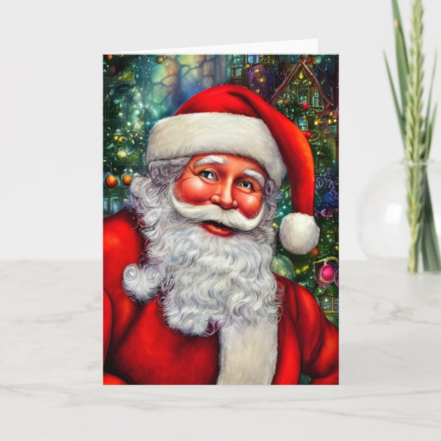 Carte Père Noël avec une étincelle dans l'œil vierge (Devant)