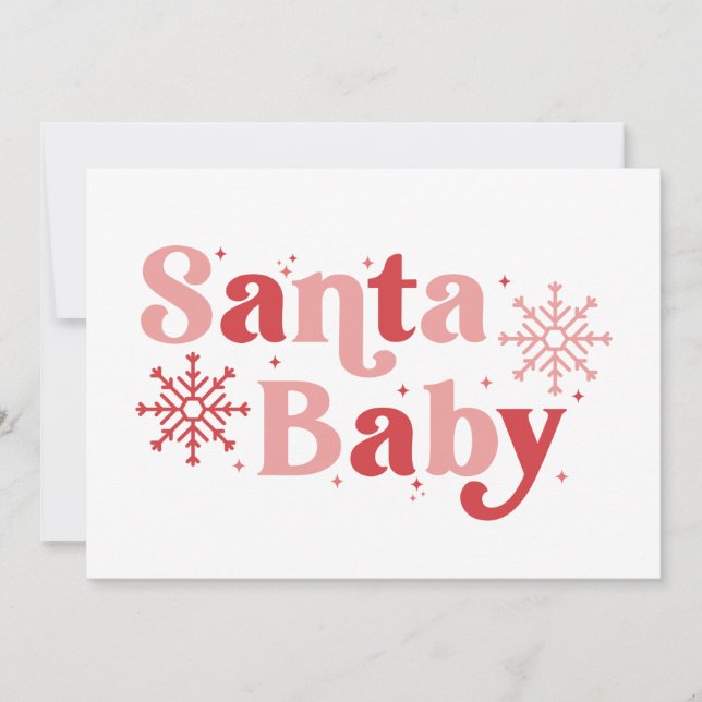 Carte Père Noël Baby - Fun Holiday Typography Design (Devant)