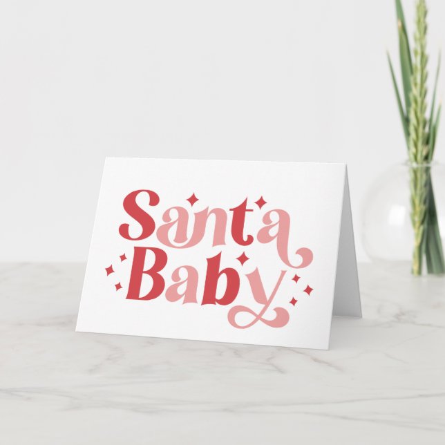 Carte Père Noël Baby - Typographie de Noël rétro (Devant)