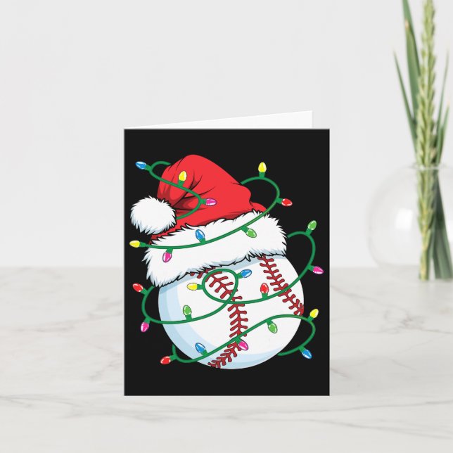Carte Père Noël Baseball Sports Ball Hommes garçons Noël (Devant)